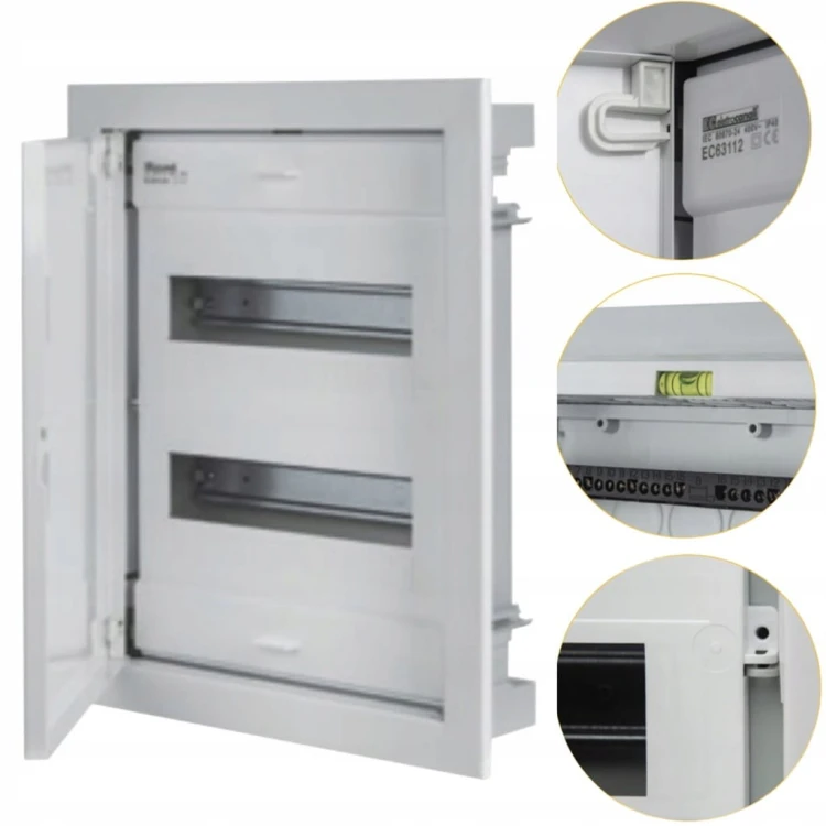 ROZDZIELNICA PODTYNKOWA MODUŁOWA DRZWI METALOWE SKRZYNKA 24 mod. IP40 2x12