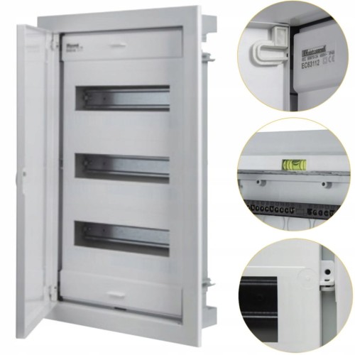 ROZDZIELNICA PODTYNKOWA MODUŁOWA DRZWI METALOWE SKRZYNKA 36 mod. IP40 3x12