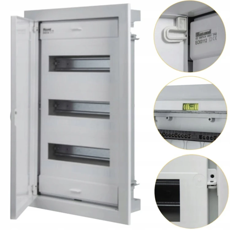 ROZDZIELNICA PODTYNKOWA MODUŁOWA DRZWI METALOWE SKRZYNKA 36 mod. IP40 3x12
