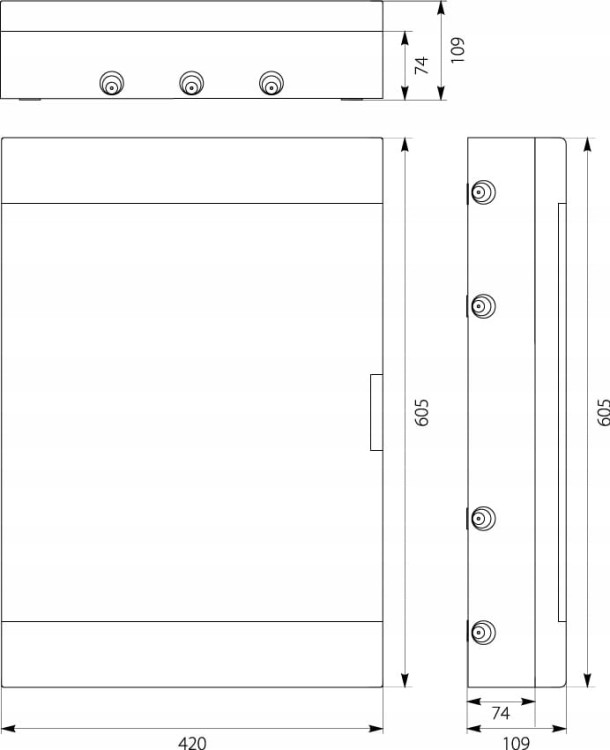 ROZDZIELNICA NATYNKOWA 3X18 SKRZYNKA MODUŁOWA 54M SRn-54 N+PE IP40