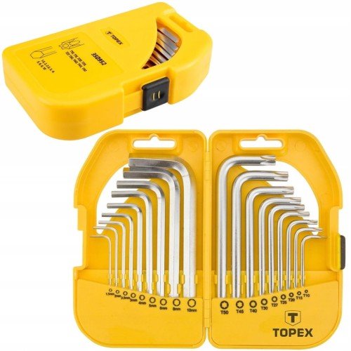 KLUCZE IMBUSOWE HEX TORX KLUCZ IMBUS ZESTAW 18szt T10-T50 1,5-10 Z OTWOREM