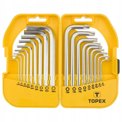 KLUCZE IMBUSOWE HEX TORX KLUCZ IMBUS ZESTAW 18szt T10-T50 1,5-10 Z OTWOREM