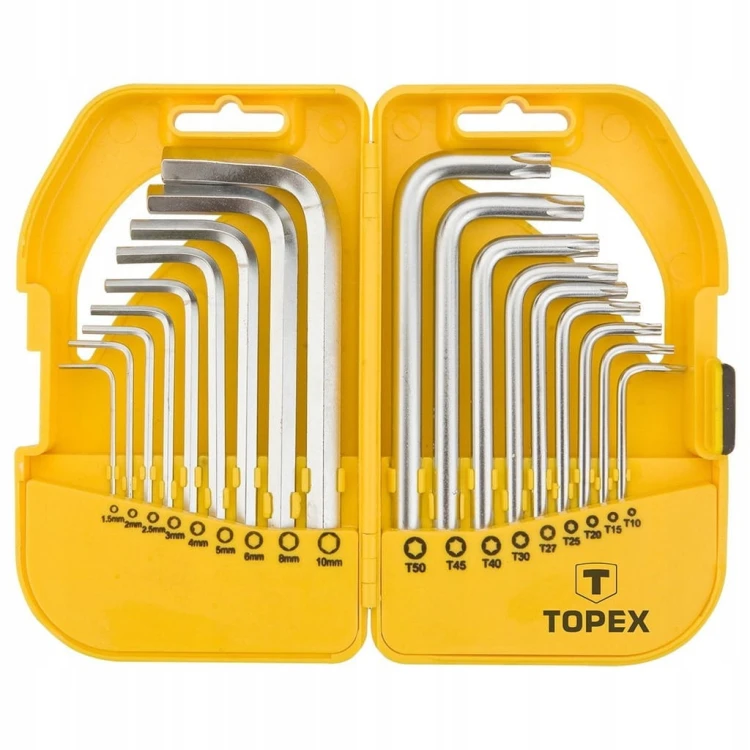 KLUCZE IMBUSOWE HEX TORX KLUCZ IMBUS ZESTAW 18szt T10-T50 1,5-10 Z OTWOREM