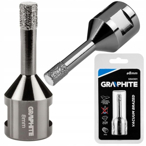 OTWORNICA DIAMENTOWA KORONKA M14 8mm DO GLAZURY GRESU CEGŁY GRAPHITE