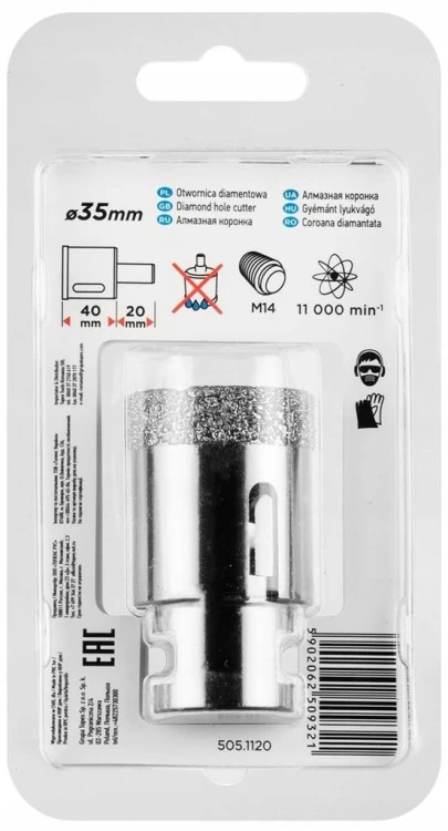 OTWORNICA DIAMENTOWA KORONKA M14 35mm DO GLAZURY GRESU CEGŁY GRAPHITE