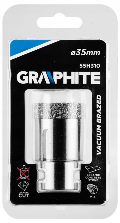 OTWORNICA DIAMENTOWA KORONKA M14 35mm DO GLAZURY GRESU CEGŁY GRAPHITE
