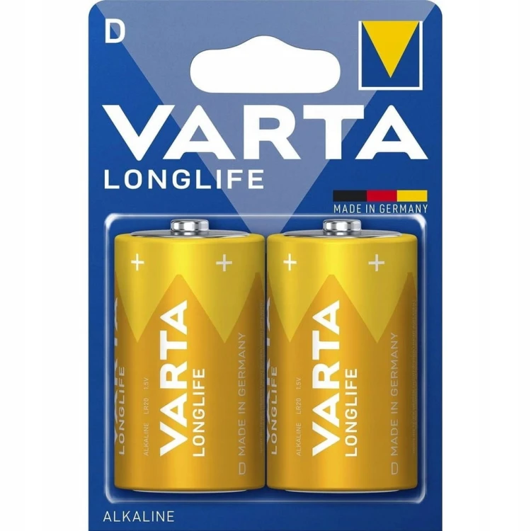 BATERIE ALKALICZNE VARTA LONG LIFE ROZ. D LR20 GRUBE BATERIA ZESTAW 2szt