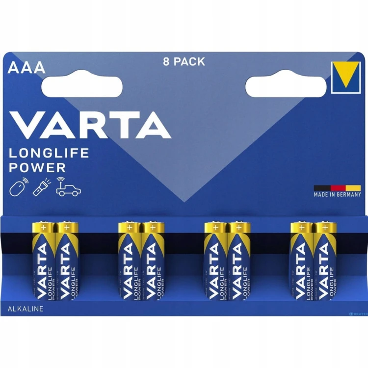 BATERIE ALKALICZNE AAA R3 VARTA LONG LIFE PALUSZKI ZESTAW 8szt TRWAŁE