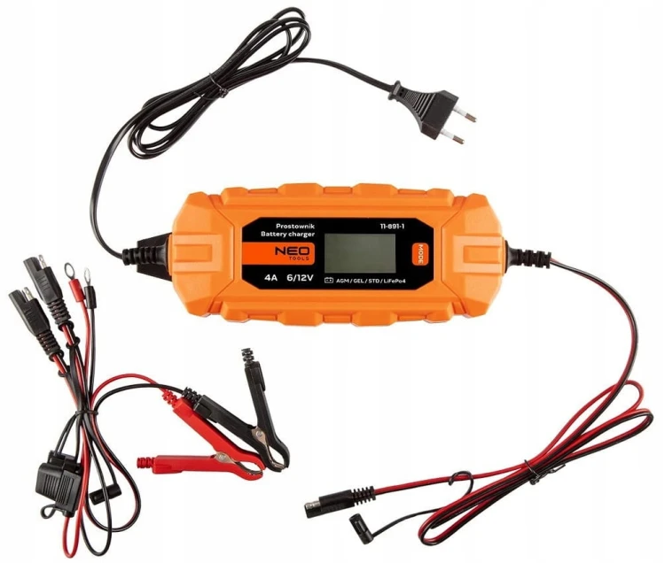 PROSTOWNIK ŁADOWARKA DO AKUMULATORA AUTOMATYCZNY LCD 4A 70W 3-120AH AGM GEL