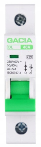 ROZŁĄCZNIK WYŁĄCZNIK IZOLACYJNY FR301 1P 40A GACIA