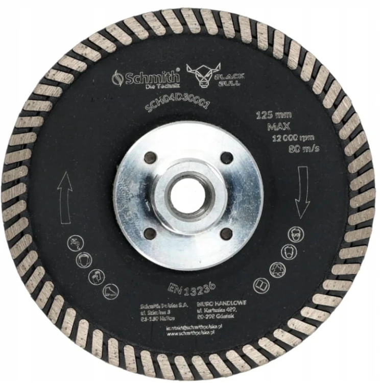 TARCZA DIAMENTOWA 125mm DO SZLIFOWANIA TNĄCA DWUSTRONNA TURBO M14 SCHMITH