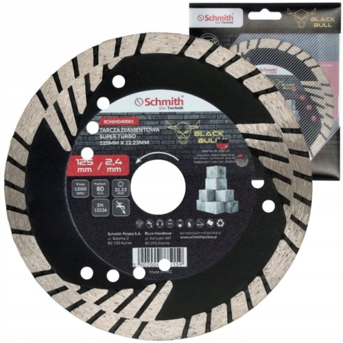 TARCZA DIAMENTOWA 125mm DO GRESU PŁYTEK GLAZURY BETONU SUPER TURBO SCHMITH
