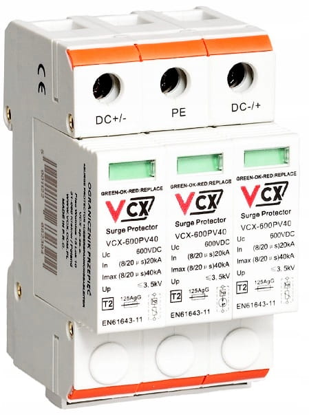 OGRANICZNIK PRZEPIĘĆ 600V DC C T2 3P ISKIERNIKOWY