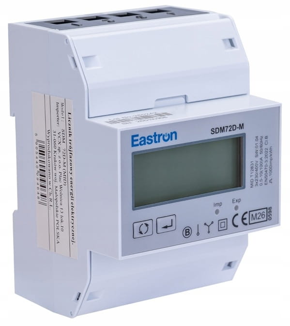 LICZNIK ENERGII TRÓJFAZOWY 3 FAZOWY DWUKIERUNKOWY SDM 72 DM MID MODBUS