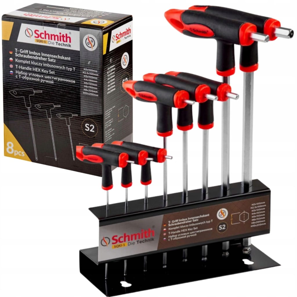 KLUCZE IMBUSOWE HEX TYP T IMBUS H2-H10 ZESTAW KLUCZY 8 szt STOJAK SCHMITH