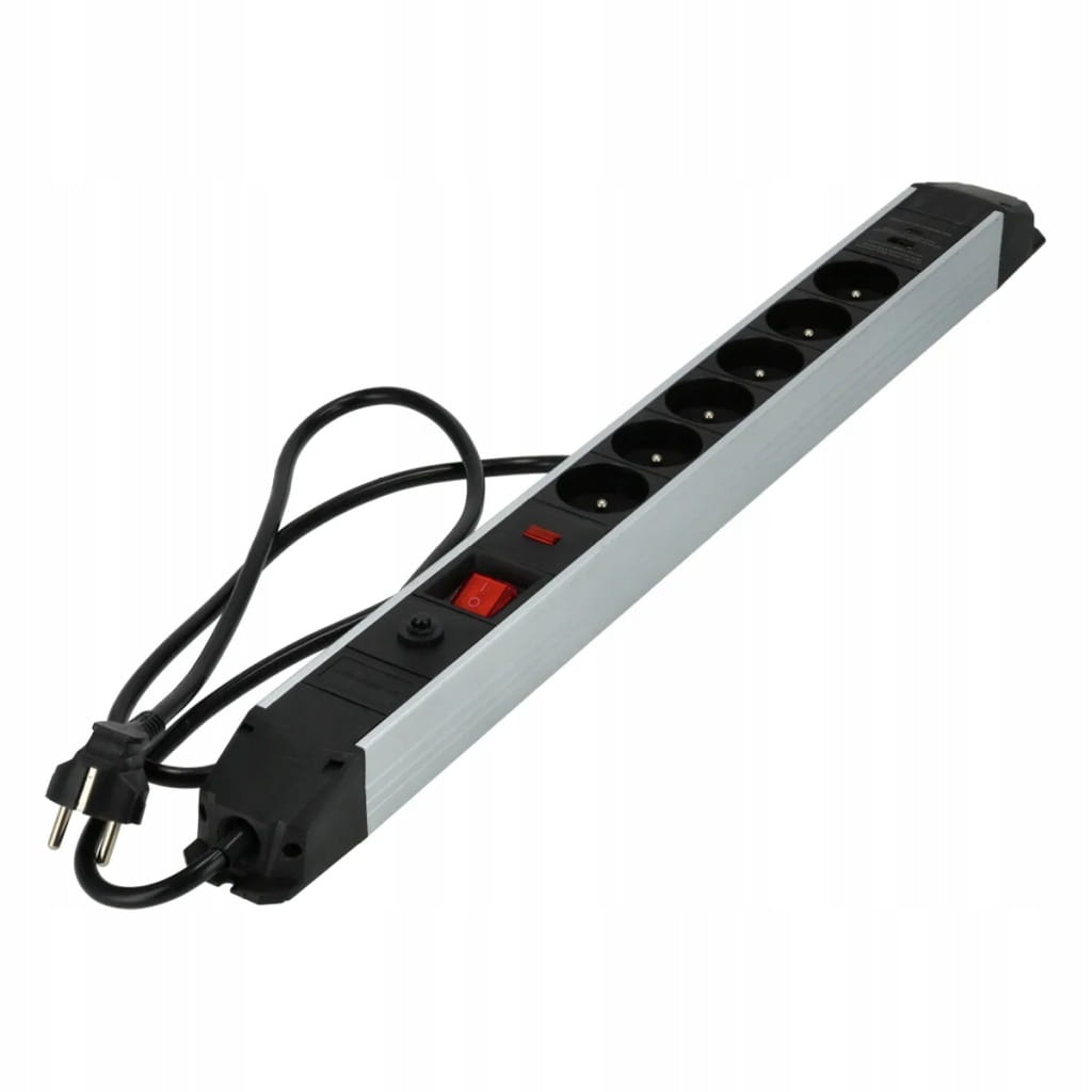 PRZEDŁUŻACZ LISTWA ZASILAJĄCA ALUMINIUM 3m 6 GNIAZD USB WYŁĄCZNIK SCHMITH