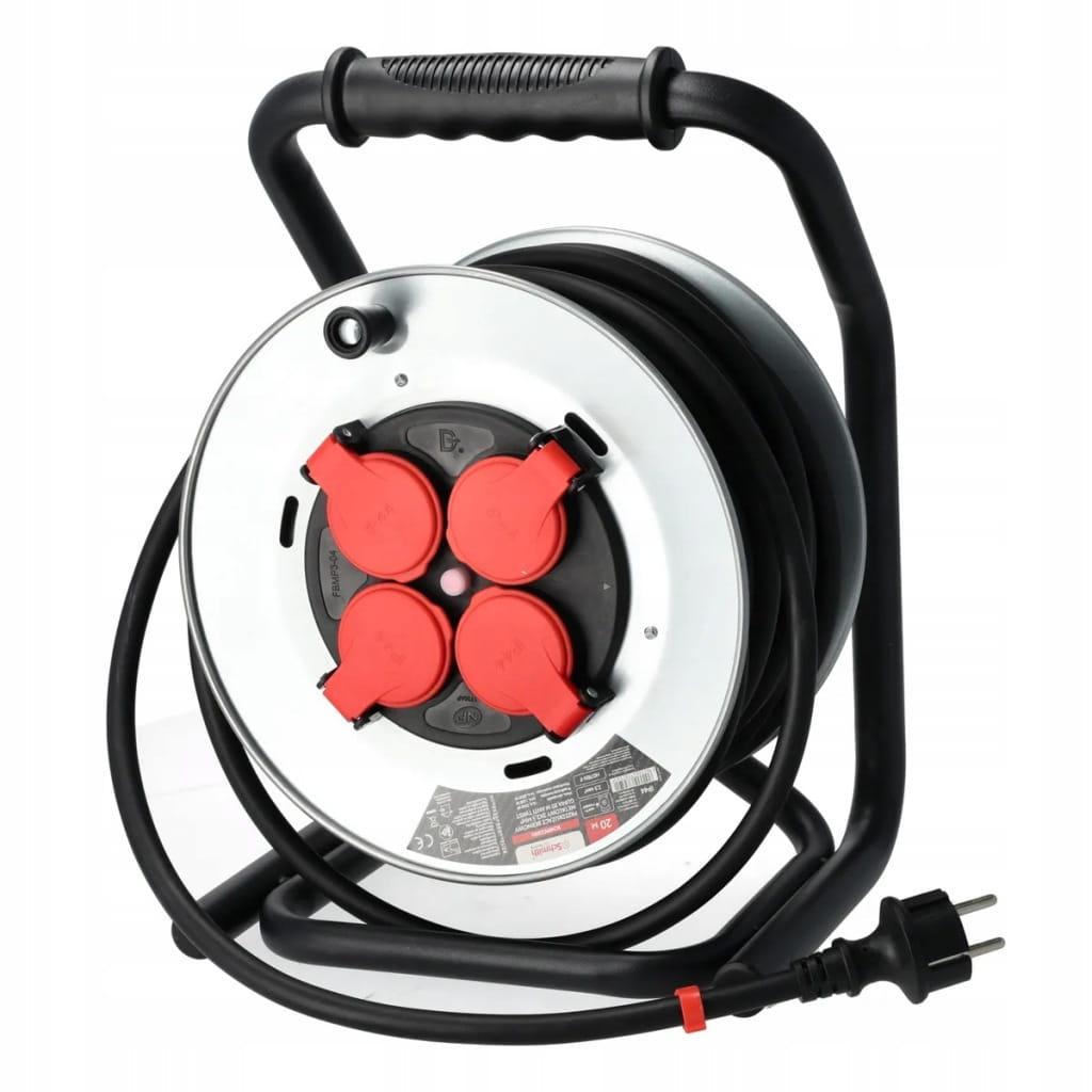 PRZEDŁUŻACZ BĘBNOWY METAL 20m 4G 3x2,5 GUMOWY IP44 ANTI-TWIST SCHMITH