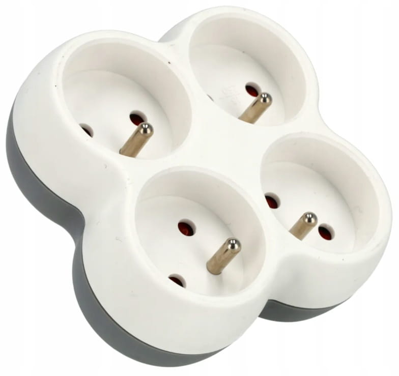 GNIAZDO ROZGAŁĘŹNIK ZŁODZIEJKA 4 GNIAZDKA CZWÓRNIK ADAPTER 16A Z/U SCHMITH