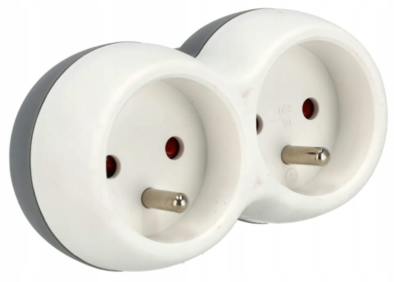 GNIAZDO ROZGAŁĘŹNIK ZŁODZIEJKA 2 GNIAZDKA DWÓJNIK ADAPTER 16A Z/U SCHMITH