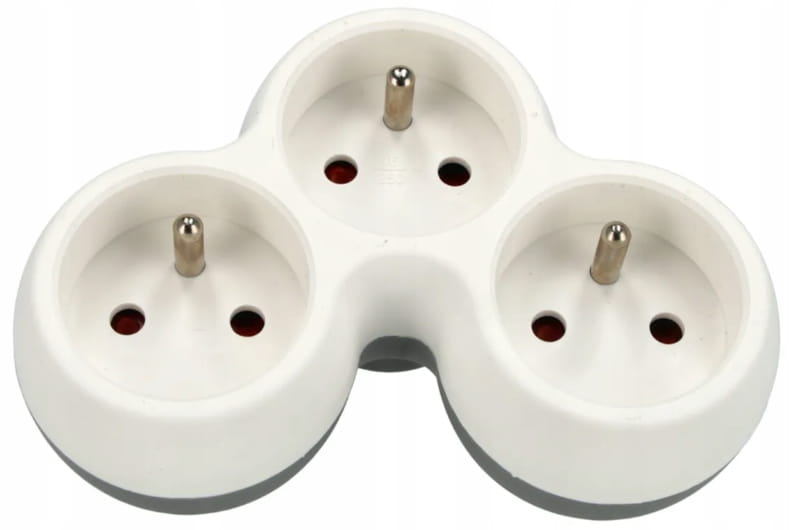 GNIAZDO ROZGAŁĘŹNIK ZŁODZIEJKA 3 GNIAZDKA TRÓJNIK ADAPTER 16A Z/U SCHMITH