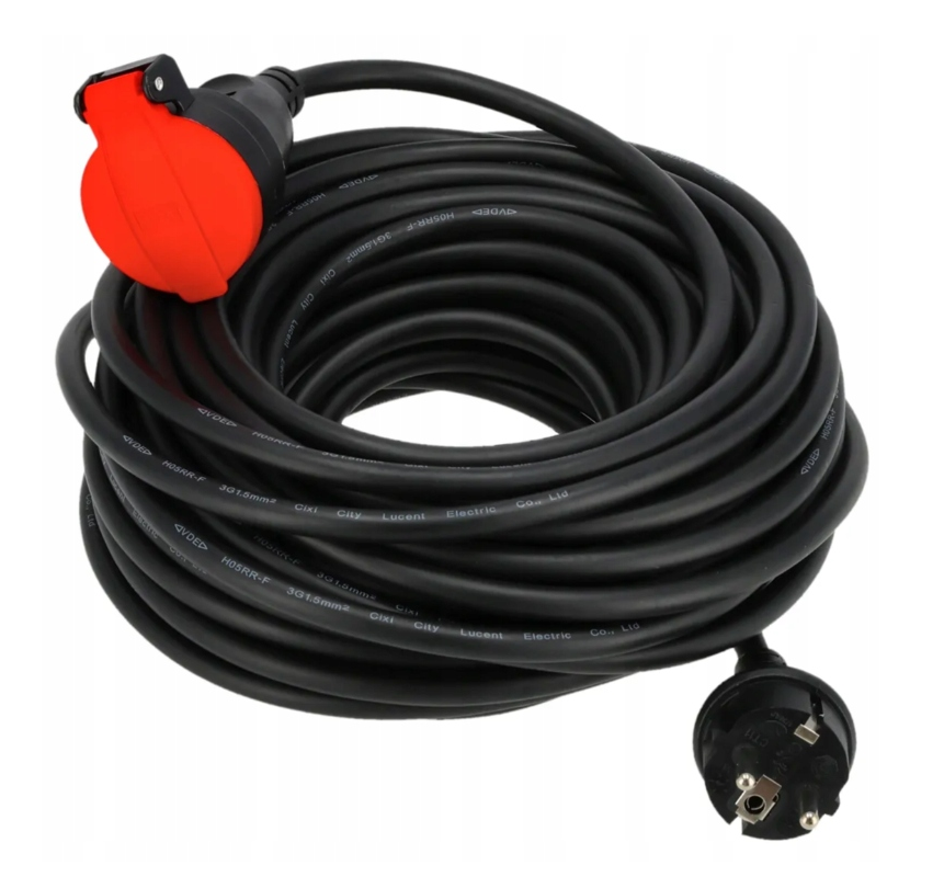 PRZEDŁUŻACZ OGRODOWY 20m BUDOWLANY GUMOWY 3x,1,5mm H05RR-F IP44 SCHMITH