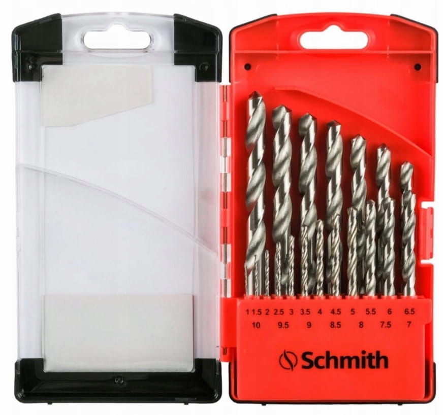 WIERTŁA DO METALU STALI HSS 19szt WIERTŁO 1-10mm ZESTAW WIERTEŁ SCHMITH