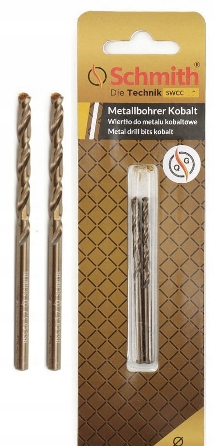 WIERTŁO DO METALU KOBALTOWE 3,5mm 2szt ZESTAW DO STALI ŻELIWA SCHMITH