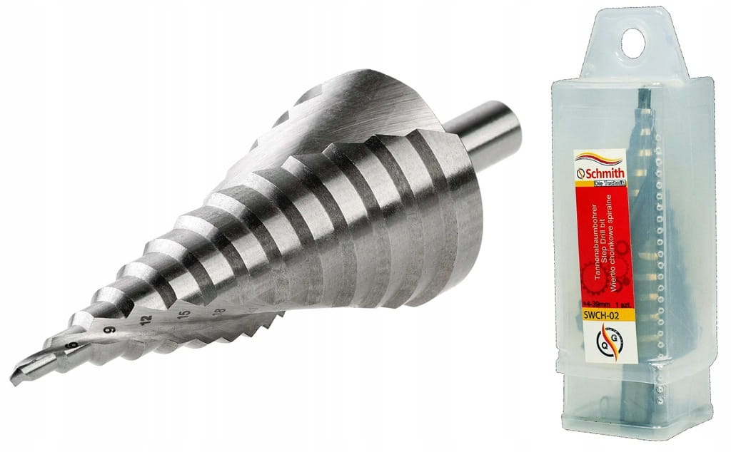 WIERTŁO STOPNIOWE STOŻKOWE SPIRALNE 4-30 HSS DO METALU PLASTIKU SCHMITH