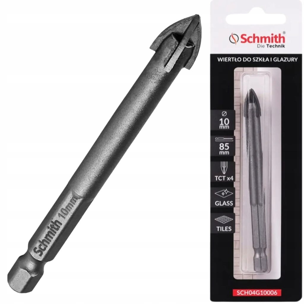 WIERTŁO DO SZKŁA GRESU CERAMIKI GLAZURY 10mm HEX OTWORNICA SCHMITH