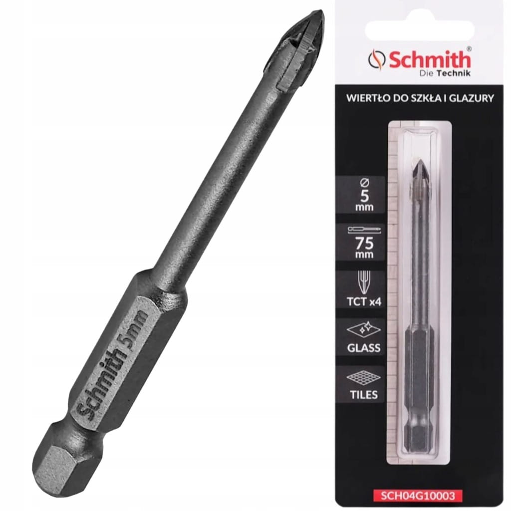 WIERTŁO DO SZKŁA GRESU CERAMIKI GLAZURY 5mm HEX OTWORNICA SCHMITH