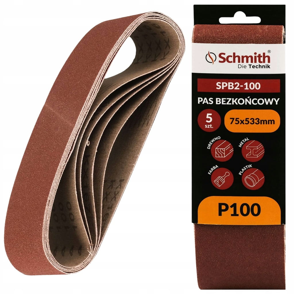 PAS BEZKOŃCOWY TAŚMA PAPIER ŚCIERNY P100 75x533mm 5szt. SCHMITH