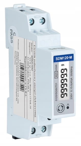 LICZNIK ENERGII 1 FAZOWY DWUKIERUNKOWY JEDNOFAZOWY MODBUS LCD MID
