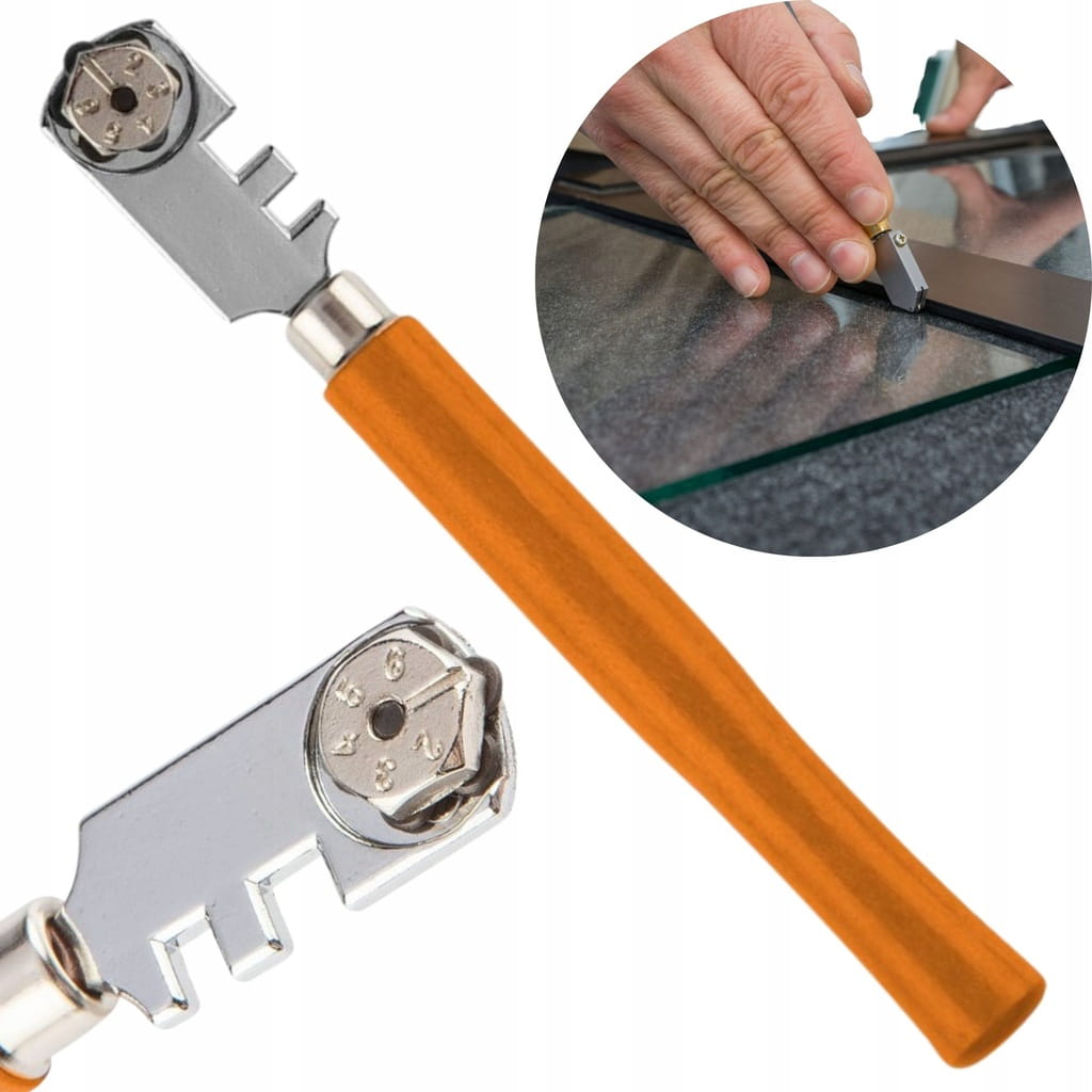 NÓŻ DO CIĘCIA SZKŁA SZYB 130mm 6 KÓŁEK TNĄCYCH WĘHLIK SPIEKANY NEO
