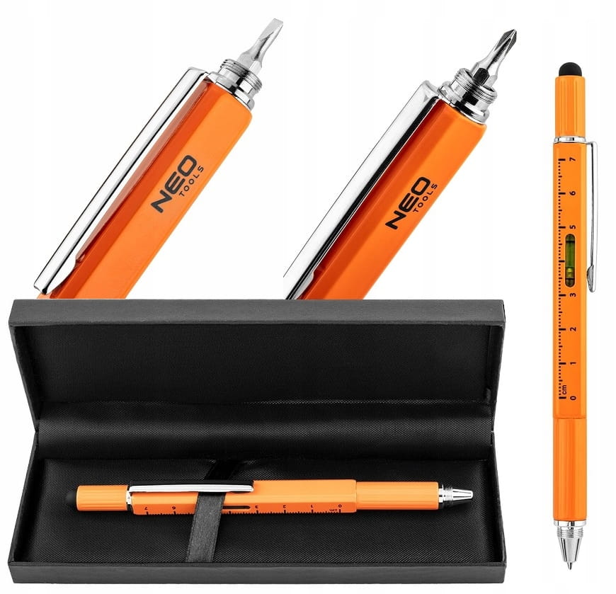 DŁUGOPIS MULTITOOL 5W1 WKRĘTAK POZIOMICA NEO