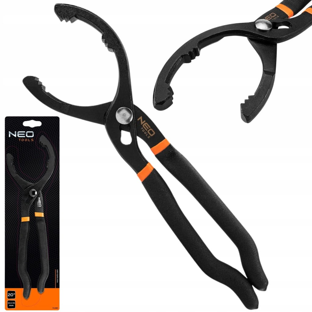 KLUCZ ODGIĘTY SZCZYPCOWY 20° DO FILTRÓW OLEJU 63.5-116mm SZCZYPCE NEO