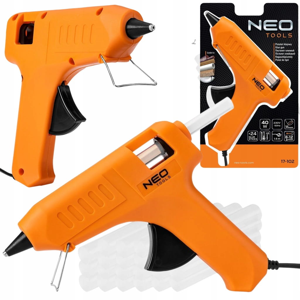 PISTOLET DO KLEJU NA GORĄCO 40W 11mm + 24x WKŁAD KLEJU GRATIS NEO
