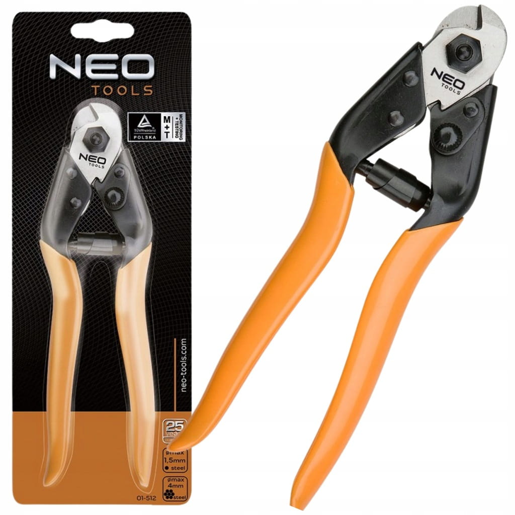 NOŻYCE OBCINAK DO CIĘCIA DRUTU LINEK STALOWYCH OBCĘGI SZCZYPCE 190mm NEO