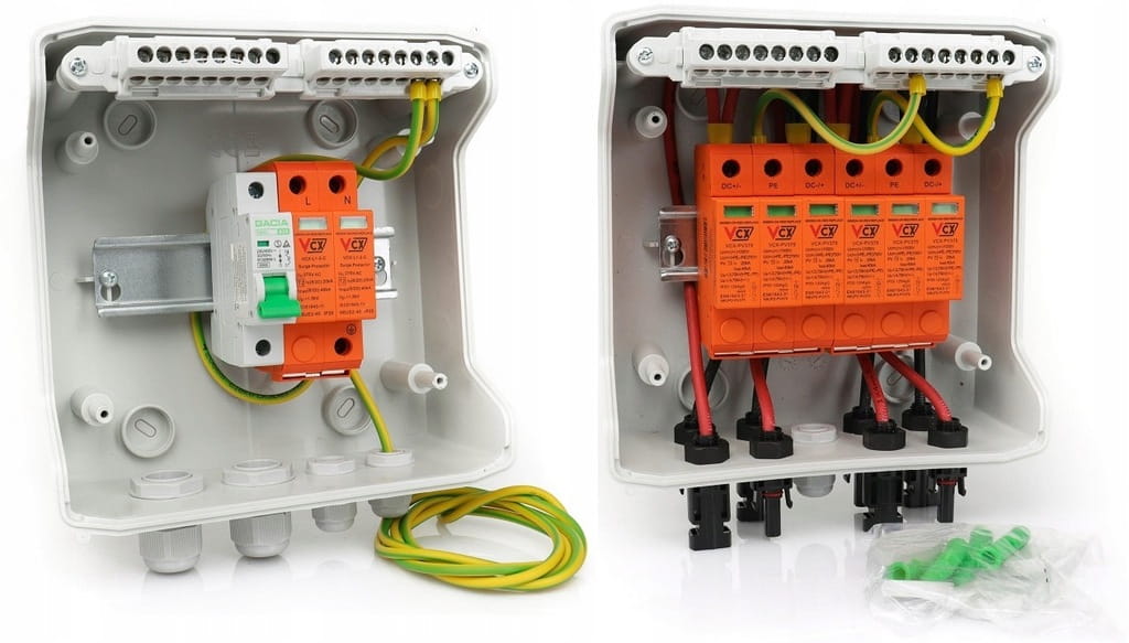 ROZDZIELNICA PV 1000V DC/AC 2 STRINGI ZESTAW 1-FAZ