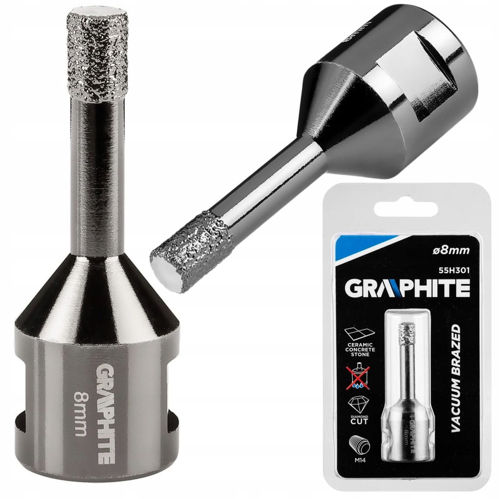 OTWORNICA DIAMENTOWA KORONKA M14 8mm DO GLAZURY GRESU CEGŁY GRAPHITE