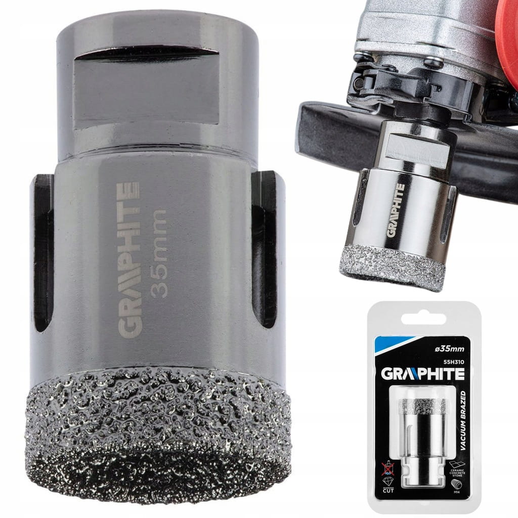 OTWORNICA DIAMENTOWA KORONKA M14 35mm DO GLAZURY GRESU CEGŁY GRAPHITE